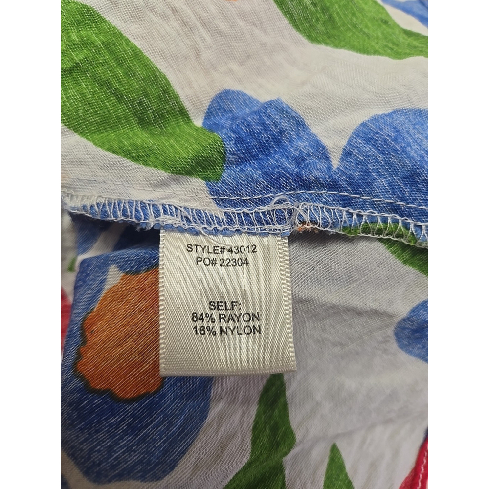 Skies are Blue Women's White Floral The Picnic Rffle Peplum Top Size Small - Picture 9 of 10